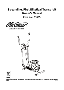 Manual LifeGear 93565 Streamline Cross Trainer