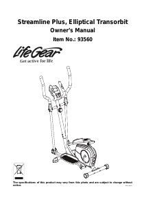 Handleiding LifeGear 93560 Streamline Plus Crosstrainer