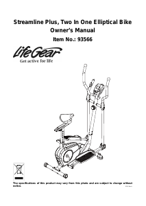 Handleiding LifeGear 93566 Streamline Plus Crosstrainer