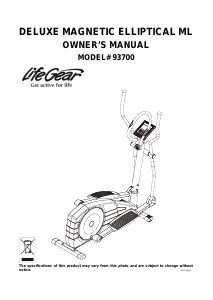 Manual LifeGear 93700 Deluxe Cross Trainer