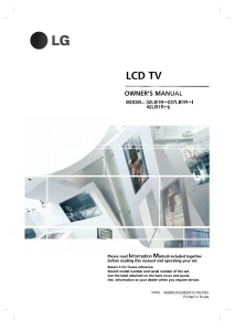 Manual LG 37LB1R LCD Television