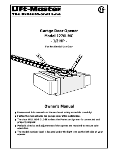 Manual LiftMaster 1270LMC Garage Door Opener