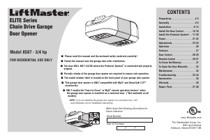 Mode d’emploi LiftMaster 8587 Ouvre-porte de garage