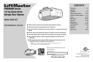 Mode d’emploi LiftMaster 8365-267 Ouvre-porte de garage