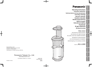 Manuál Panasonic MJ-L600 Odšťavňovač
