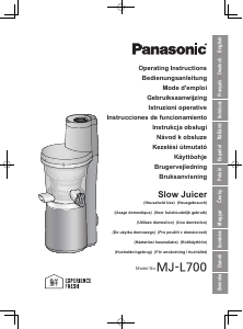 Manuale Panasonic MJ-L700 Centrifuga