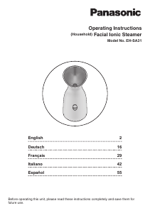 Manuale Panasonic EH-SA31 Sauna facciale