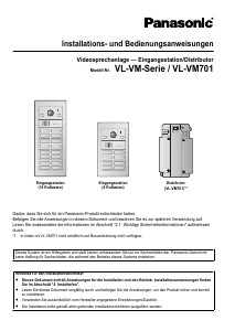 Bedienungsanleitung Panasonic VL-VM301EX Türsprechanlage