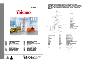 Instrukcja Tristar SC-2282 Sokowirówka