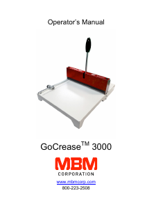 Manual MBM GoCrease 3000 Creasing Machine
