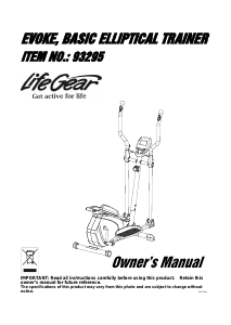 Manual LifeGear 93295 Evoke Cross Trainer