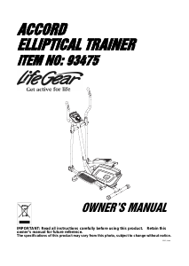 Manual LifeGear 93475 Accord Cross Trainer