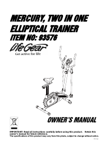 Manual LifeGear 93576 Mercury Cross Trainer