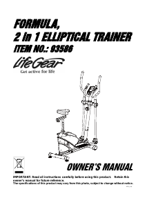 Manual LifeGear 93586 Formula Cross Trainer