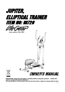 Manual LifeGear 93720 Jupiter Cross Trainer