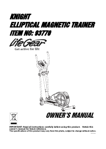 Manual LifeGear 93770 Knight Cross Trainer