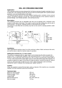 Bedienungsanleitung Cyklos KSL 435 Rillmaschine