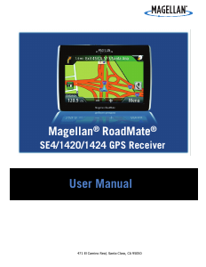 Manual Magellan RoadMate 1420 Car Navigation