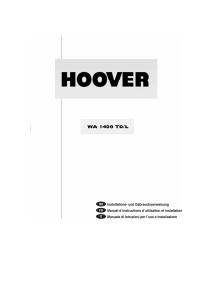 Mode d’emploi Hoover WA 1406 TD/L/1 Lave-linge