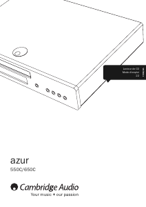 Mode d’emploi Cambridge Azur 650C Lecteur CD