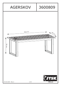 Hướng dẫn sử dụng JYSK Agerskov Bàn ăn