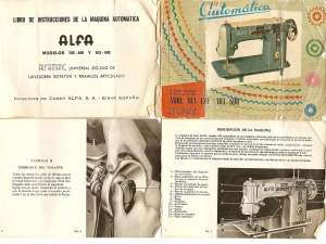 Manual de uso Alfa 103-600 Máquina de coser