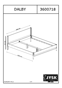 Manual JYSK Dalby (180x200) Estrutura de cama