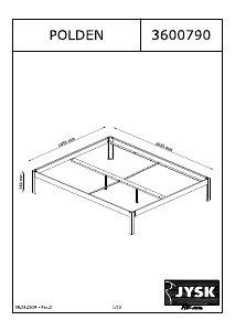 Посібник JYSK Polden (160x200) Каркас ліжка