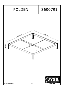 Handleiding JYSK Polden (180x200) Bedframe