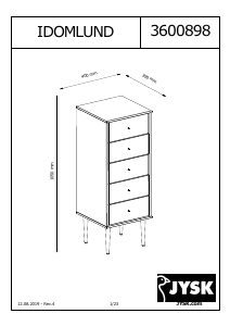 Hướng dẫn sử dụng JYSK Idomlund (40x106x39) Tủ ngăn kéo