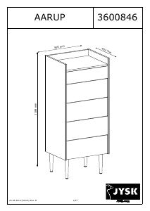 Hướng dẫn sử dụng JYSK Aarup (50x119x41) Tủ ngăn kéo