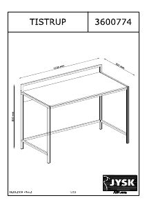 Bedienungsanleitung JYSK Tistrup (60x120x85) Schreibtisch