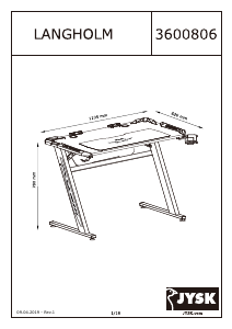 Bedienungsanleitung JYSK Langholm (62x111x78) Schreibtisch