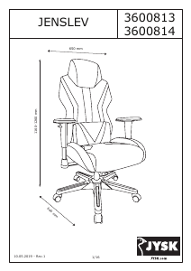 説明書 JYSK Jenslev 事務用椅子