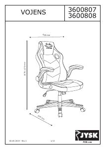 説明書 JYSK Vojens 事務用椅子