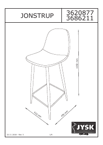 Hướng dẫn sử dụng JYSK Jonstrup Ghế quầy bar