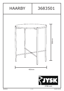 Εγχειρίδιο JYSK Haarby Πλευρικό τραπέζι