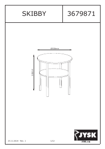 説明書 JYSK Skibby サイドテーブル