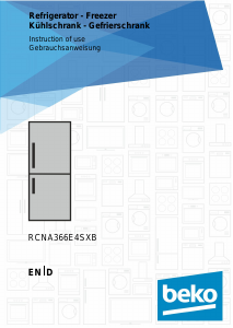 Bedienungsanleitung BEKO RCNA366E4SXB Kühl-gefrierkombination