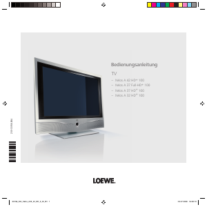 Bedienungsanleitung Loewe Xelos A 37 HD 100+ LCD fernseher