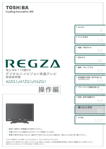 説明書 東芝 55ZG1 Regza 液晶テレビ