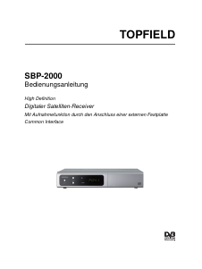Bedienungsanleitung Topfield SBP-2000 Digital-receiver
