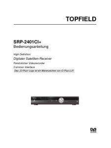 Bedienungsanleitung Topfield SRP-2401 CI+ Digital-receiver