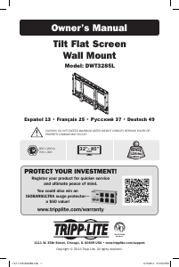 Руководство Tripp Lite DWT3285L Настенный кронштейн для телевизора