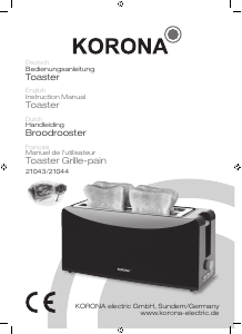 Manual Korona 21044 Toaster