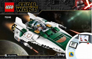 Manual Lego set 75248 Star Wars A-Wing Starfighter da Resistência