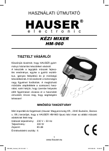 Használati útmutató Hauser HM-960 Kézi mixer