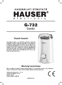 Manual Hauser G-732 Râșniță de cafea