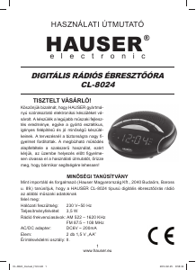 Manuál Hauser CL-8024 Rádio s alarmem