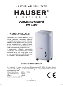 Návod Hauser DH-3500 Odvlhčovač